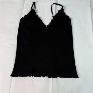 Elegant Black Scalloped Camisole